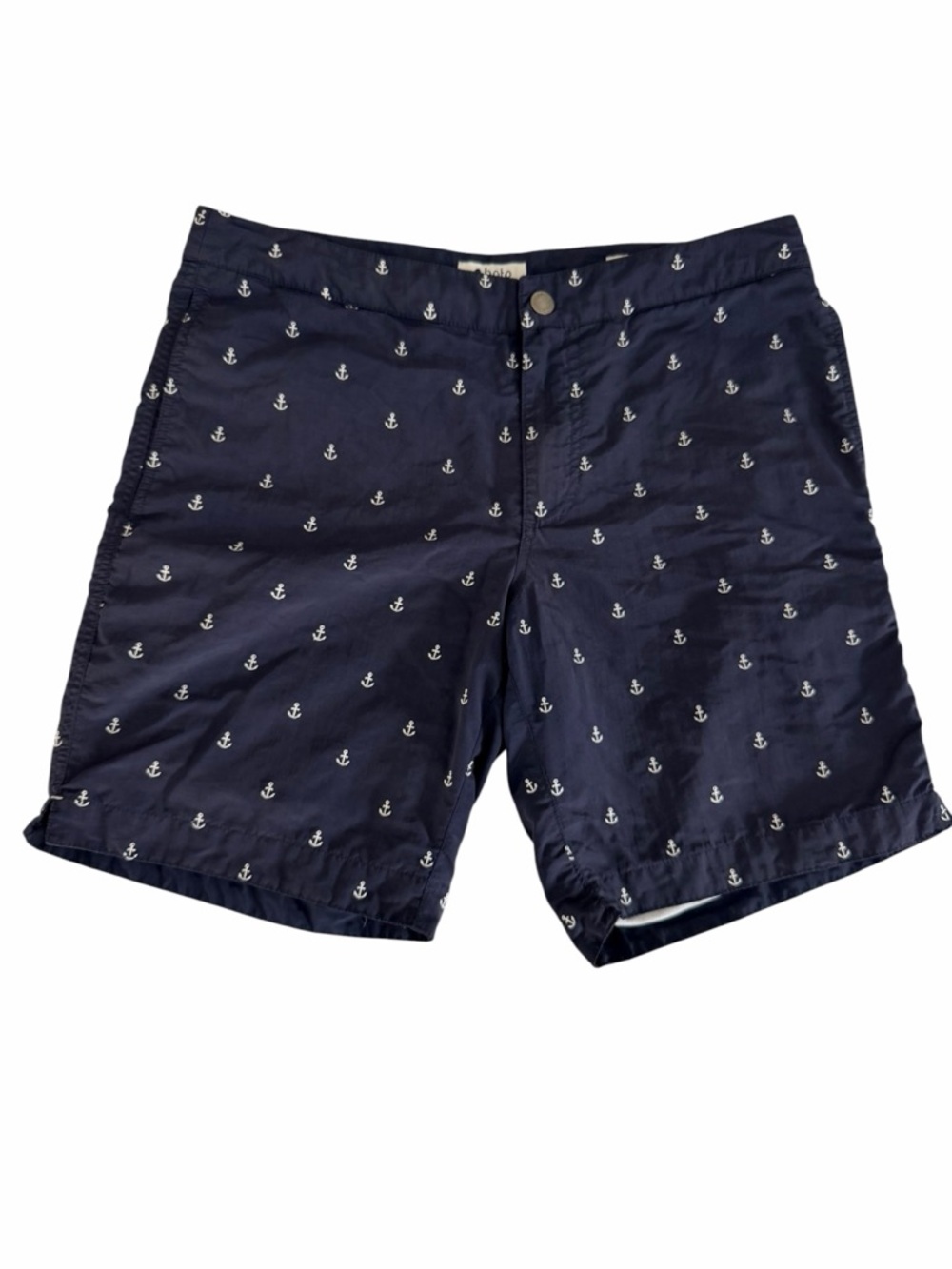 BOTO Navy Embroidered Anchor Swim Shorts Aruba 8.5” Classic Beach Size 32